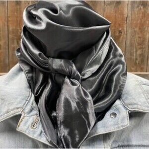 Wild Rag Scarf Solid Silver/Gray 35" X 35" Western Cowgirl